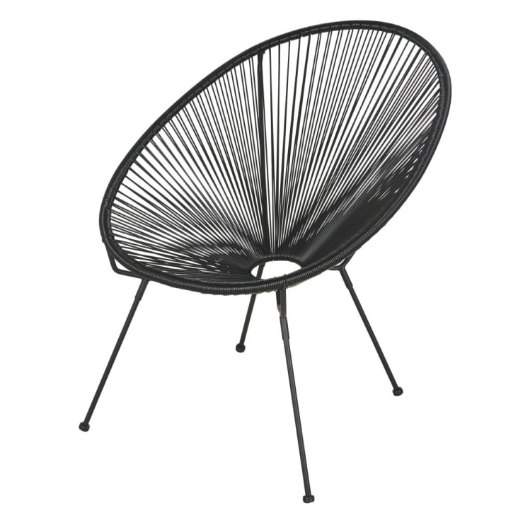 Maisons du Monde Copacabana - Sillón de jardín redondo de resina negra