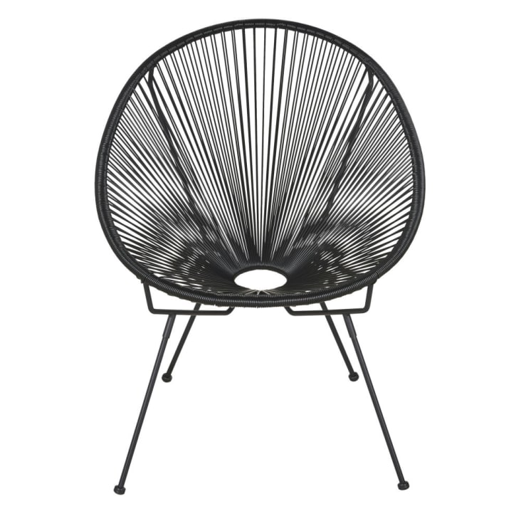 Maisons du Monde Copacabana - Sillón de jardín redondo de resina negra Rebajas
