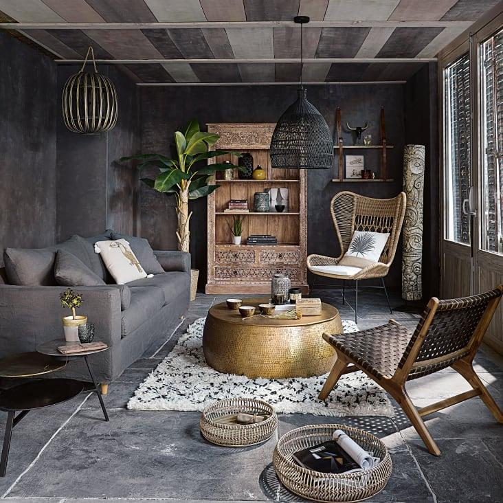 Maisons du Monde Nairobi - Silla de jardín de acacia maciza y resina trenzada Ofertas