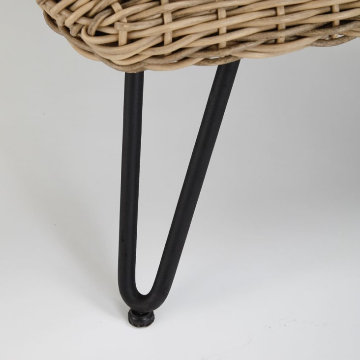 Maisons du Monde Pineapple - Sillón de jardín de resina trenzada con cojines de tejido reciclado En oferta