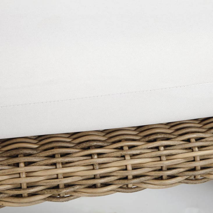 Maisons du Monde Pineapple - Sillón de jardín de resina trenzada con cojines de tejido reciclado En oferta