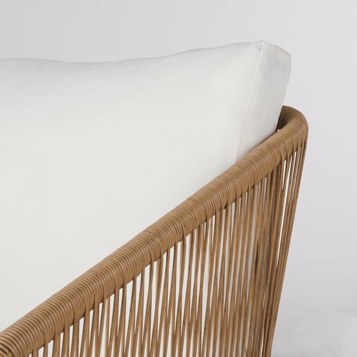 Maisons du Monde Arun - Sillón de jardín de resina beige y metal blanco Ventas relámpago