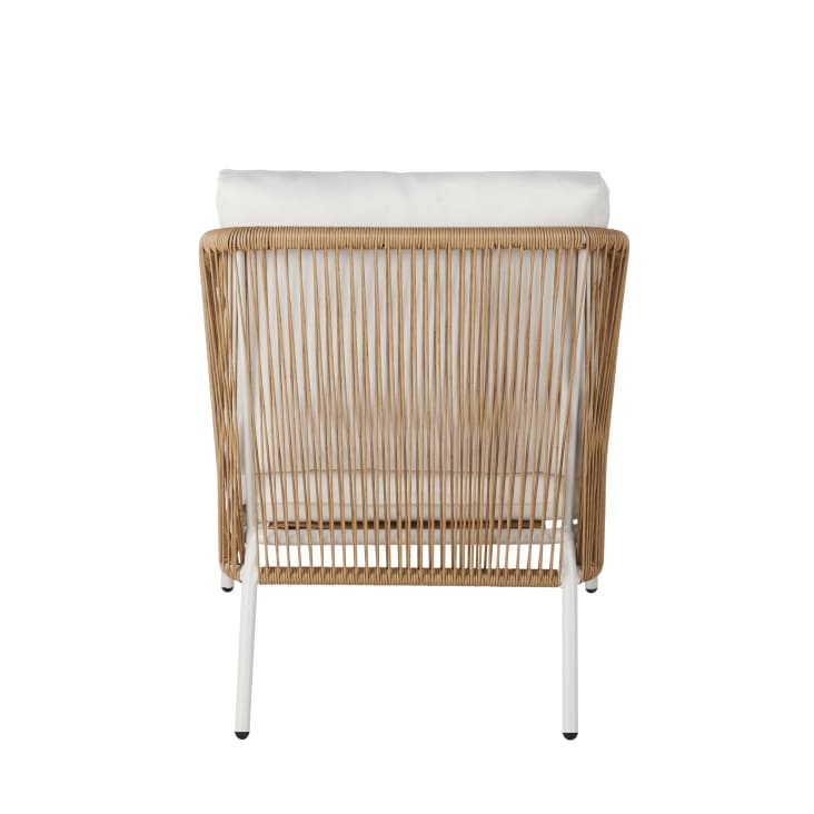 Maisons du Monde Arun - Sillón de jardín de resina beige y metal blanco Ventas relámpago