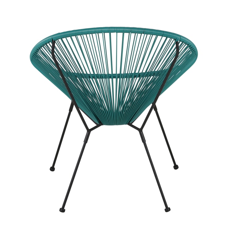 Maisons du Monde Copacabana - Silla de exterior redonda de acero negro y resina color verde Descuento