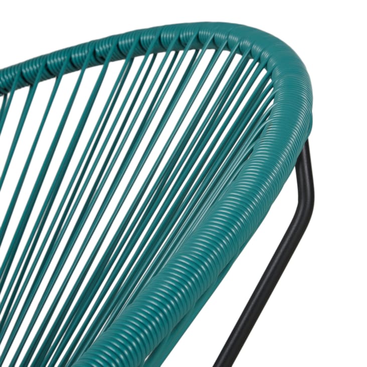 Maisons du Monde Copacabana - Silla de exterior redonda de acero negro y resina color verde Descuento