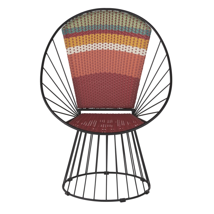 Maisons du Monde Marambaia - Sillón de jardín de resina trenzada multicolor y hierro negro Envío gratis