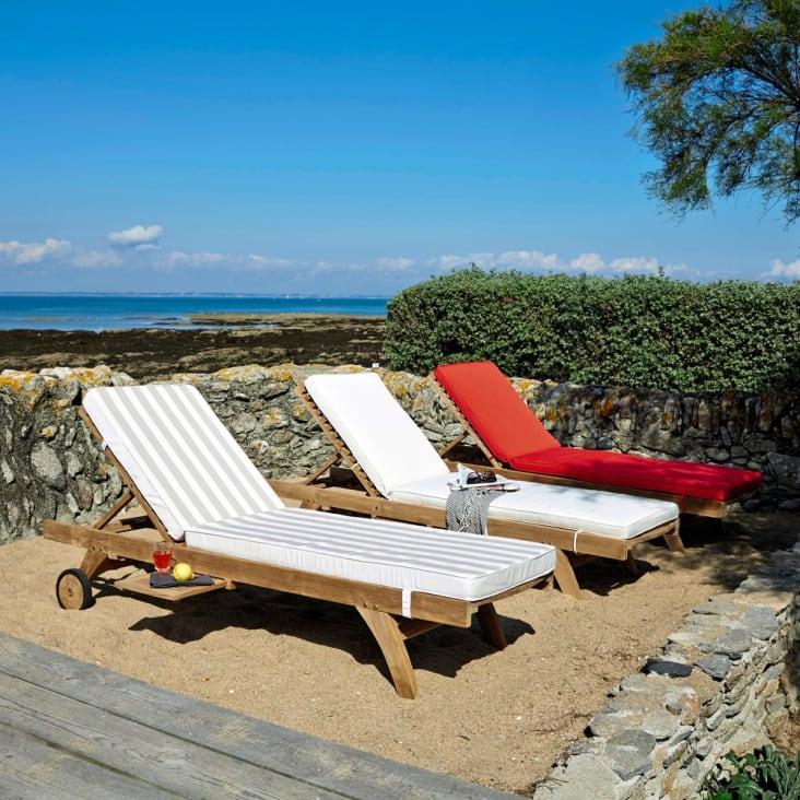 Maisons du Monde Oleron - Tumbona con ruedas de madera de teca maciza Último día
