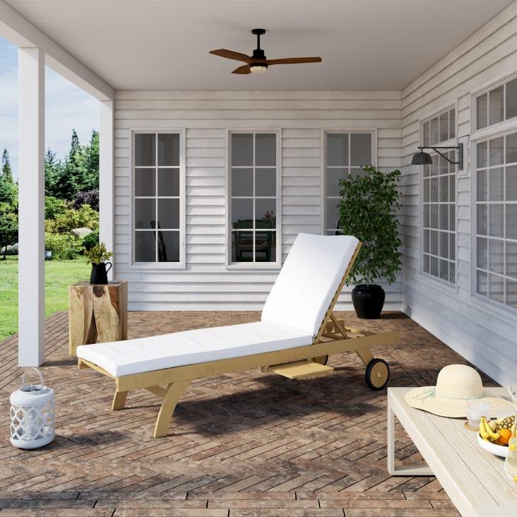 Maisons du Monde Oleron - Tumbona con ruedas de madera de teca maciza Último día