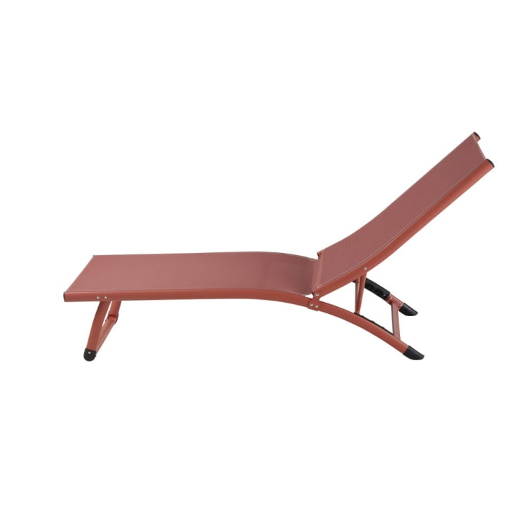 Maisons du Monde Hurghada - Tumbona de aluminio y tela plastificada terracota Promoción por tiempo limitado