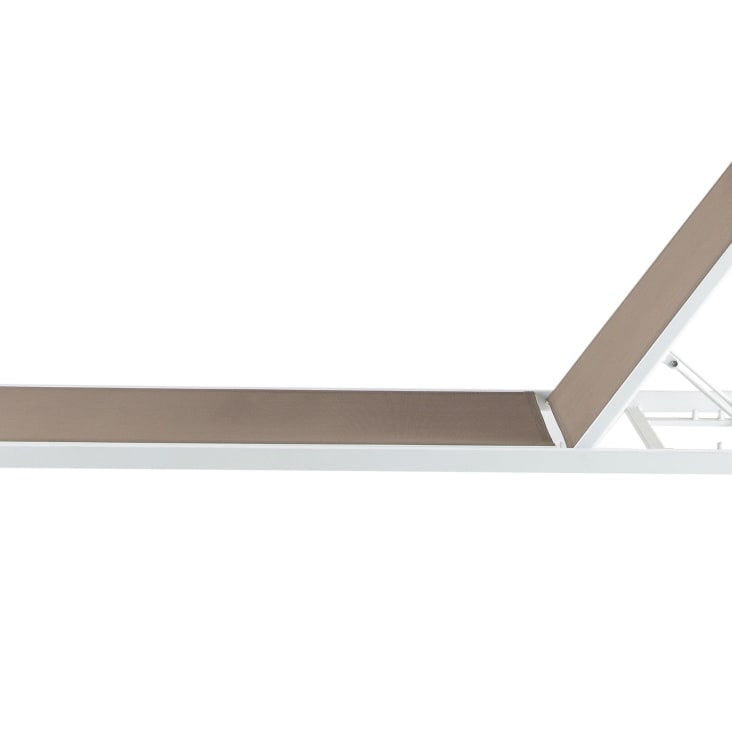 Maisons du Monde Hawai - Tumbona de aluminio blanca y tela plastificada topo Superdescuento