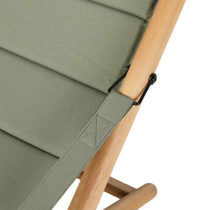 Maisons du Monde Varna - Hamaca de madera de eucalipto y poliéster reciclado verde caqui Grandes descuentos