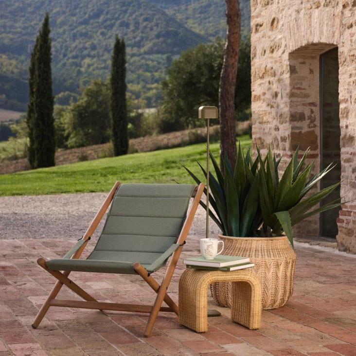 Maisons du Monde Varna - Hamaca de madera de eucalipto y poliéster reciclado verde caqui Grandes descuentos