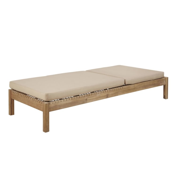 Maisons du Monde Maupiti - Hamaca de resina trenzada y tela marrón claro Oferta exclusiva