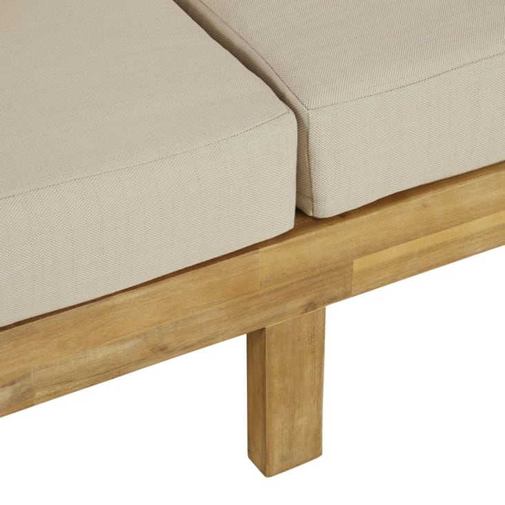 Maisons du Monde Maupiti - Cama con dosel de exterior de resina trenzada y tela marrón claro Última moda