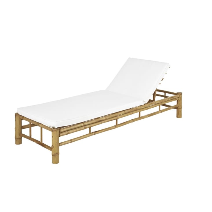 Maisons du Monde Robinson - Tumbona de bambú con tela color crudo Descuento por venta flash
