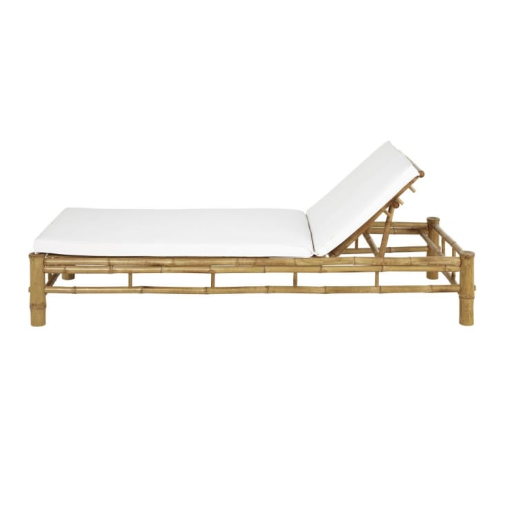 Maisons du Monde Robinson - Tumbona de bambú con tela color crudo Descuento por venta flash