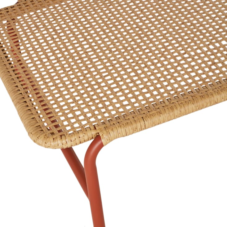 Maisons du Monde Lee Business - Tumbona para hoteles de acero terracota y resina reciclada beige Ofertas de temporada