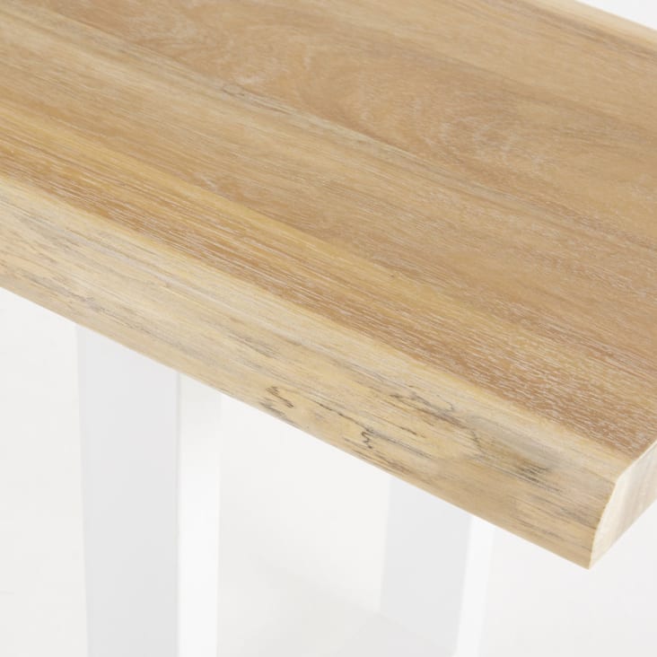 Maisons du Monde Pianosa - Banco de jardín de acacia maciza y acero blanco Ofertas especiales