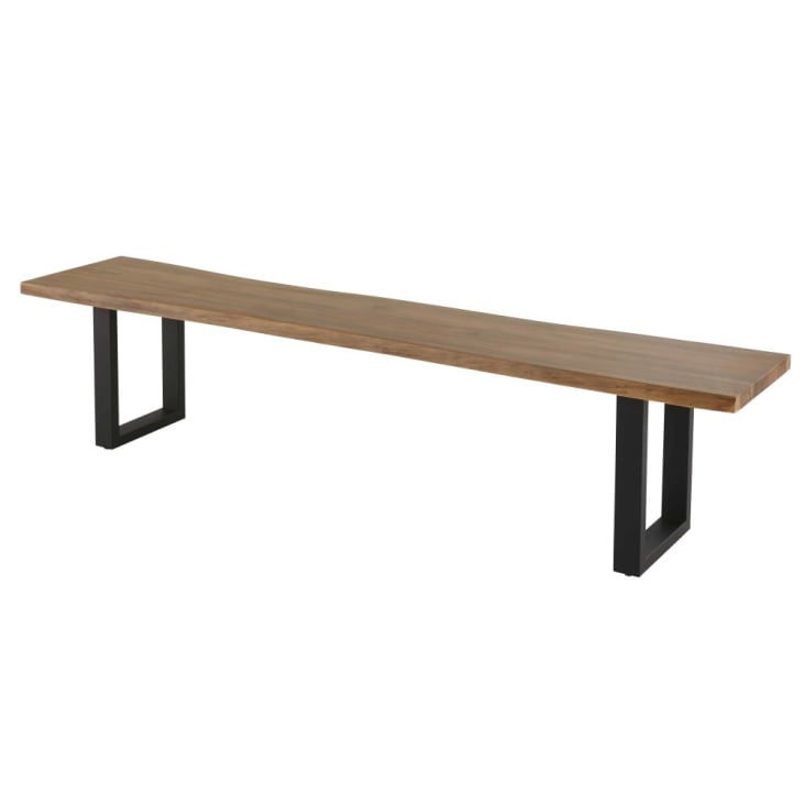 Maisons du Monde Pianosa - Banco de jardín de acero macizo y acero negro Devoluciones gratuitas