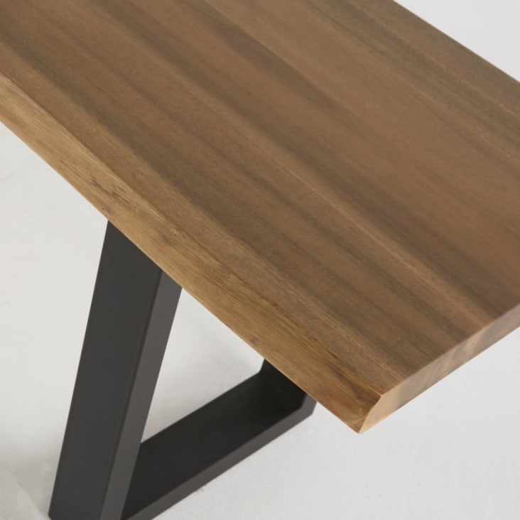 Maisons du Monde Pianosa - Banco de jardín de acero macizo y acero negro Devoluciones gratuitas