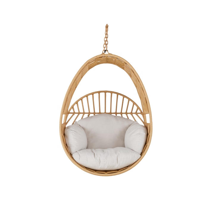 Maisons du Monde Cerese - Sillón colgante exterior de resina efecto ratán con cojín crudo Outlet online