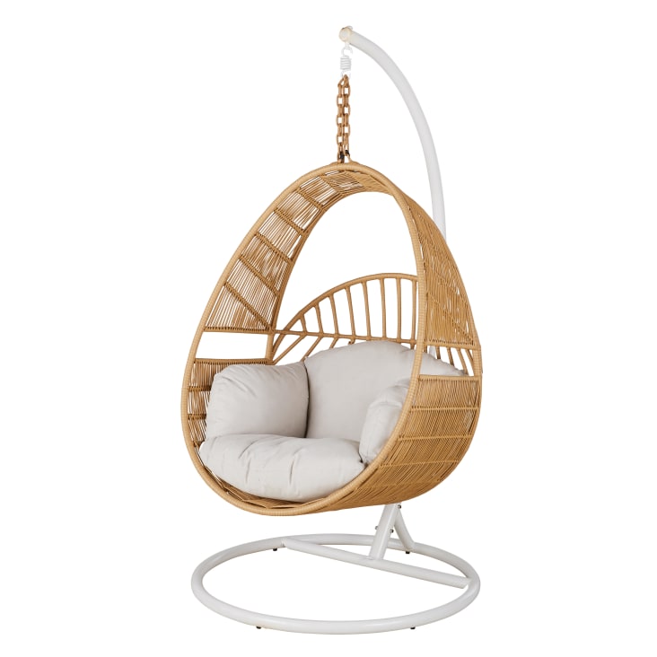 Maisons du Monde Cerese - Sillón colgante exterior de resina efecto ratán con cojín crudo Outlet online