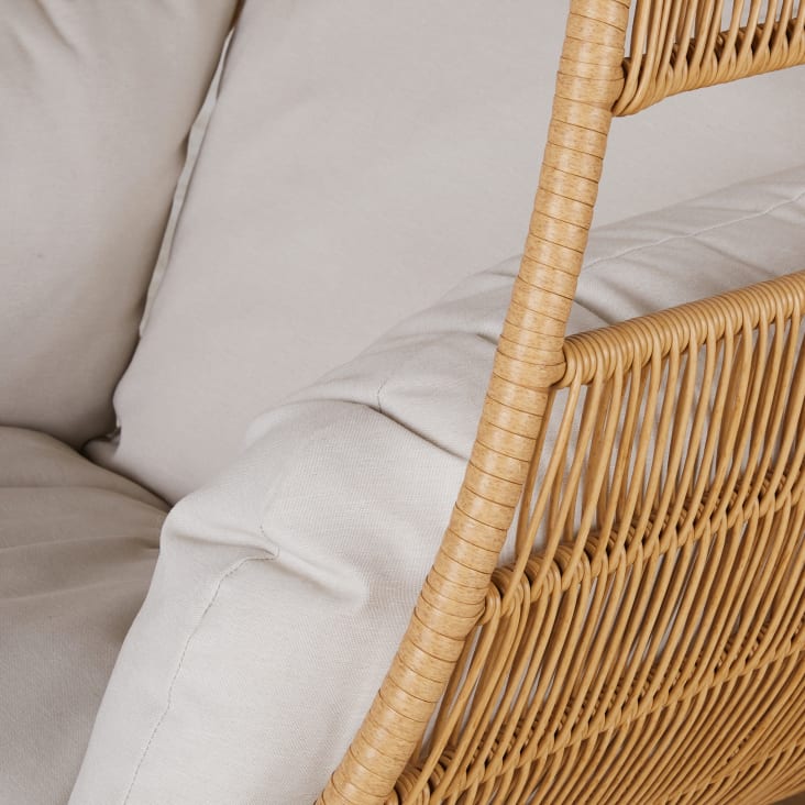Maisons du Monde Cerese - Sillón colgante exterior de resina efecto ratán con cojín crudo Outlet online