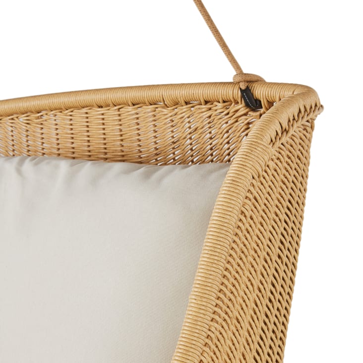 Maisons du Monde Malva - Sillón colgante de exterior de resina y cojín blanco Venta caliente
