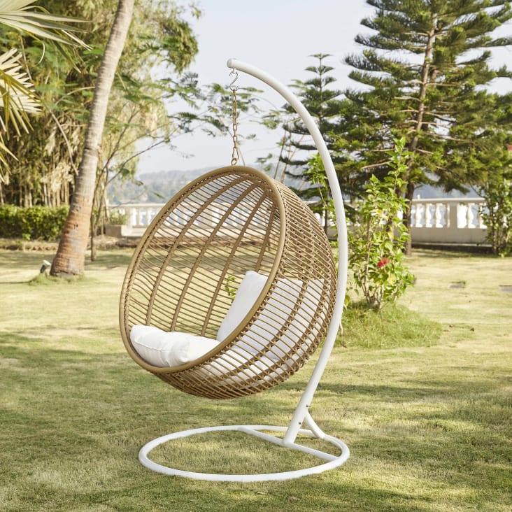 Maisons du Monde Cebu - Pie para sillón colgante de metal blanco Rebajas baratas