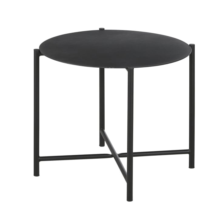 Maisons du Monde Calum - Mesa baja redonda de exterior de acero negro D. 54 Ventas relámpago