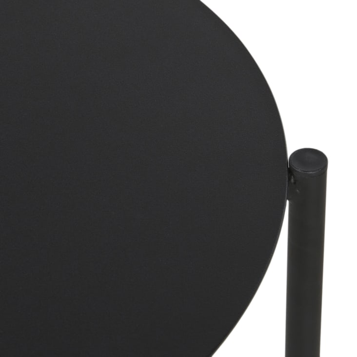 Maisons du Monde Calum - Mesa baja redonda de exterior de acero negro D. 54 Ventas relámpago