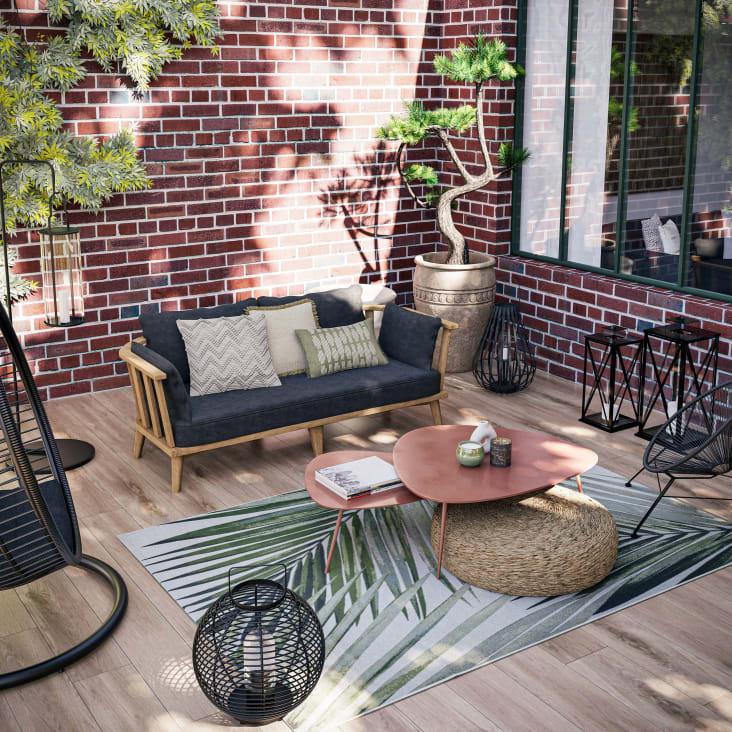 Maisons du Monde Humpa - Mesas apilables de jardín de metal terracota mate Liquidación