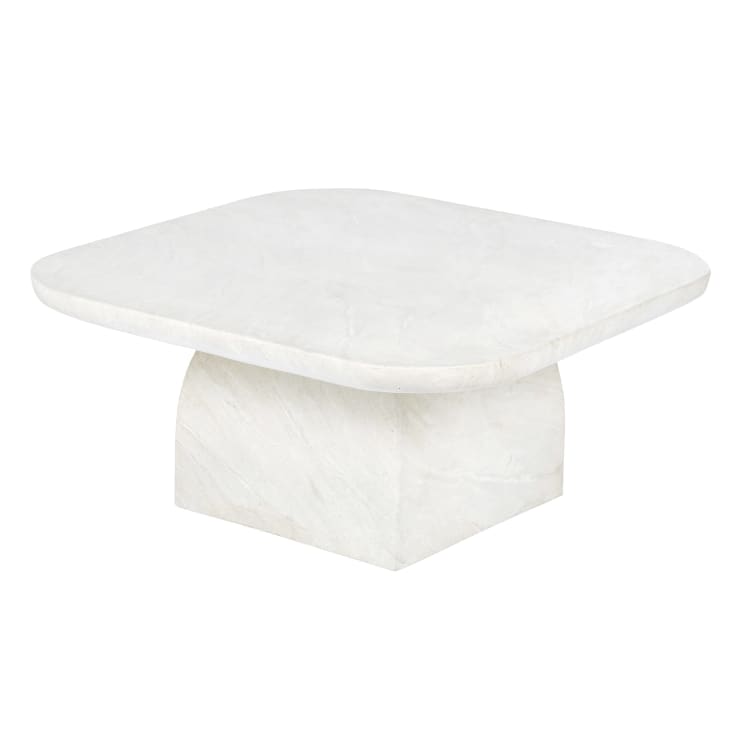 Maisons du Monde Cyrielle - Mesa baja de exterior de travertino efecto hormigón beige Envío gratis
