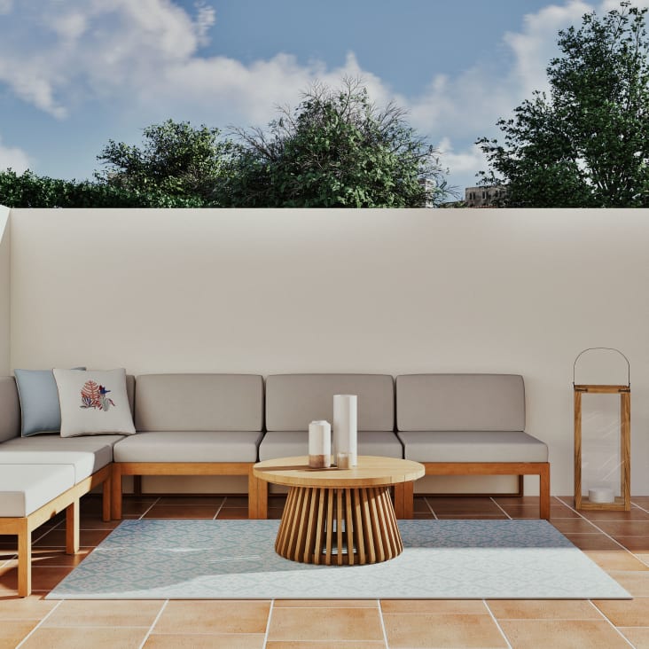 Maisons du Monde Baya - Mesa baja de jardín redonda de madera de acacia maciza Últimos 3 días