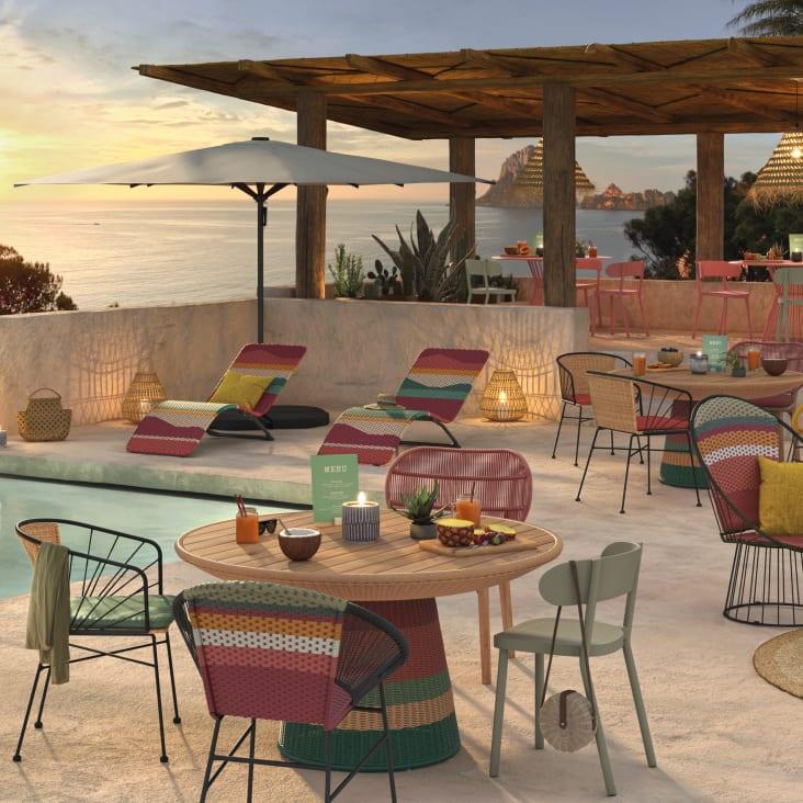 Maisons du Monde Baya - Mesa baja de jardín redonda de madera de acacia maciza Últimos 3 días