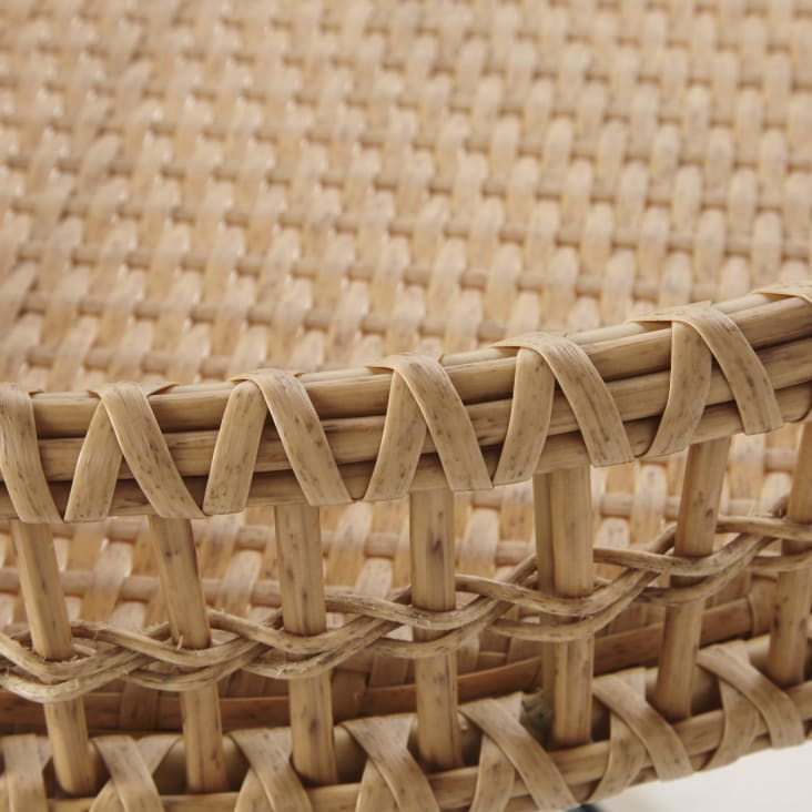 Maisons du Monde Tanglao - Mesa baja redonda de jardín de resina imitación a mimbre ÚLTIMAS EDICIONES
