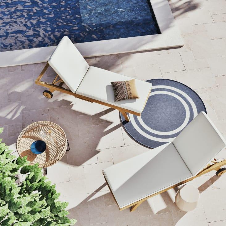 Maisons du Monde Tanglao - Mesa baja redonda de jardín de resina imitación a mimbre ÚLTIMAS EDICIONES
