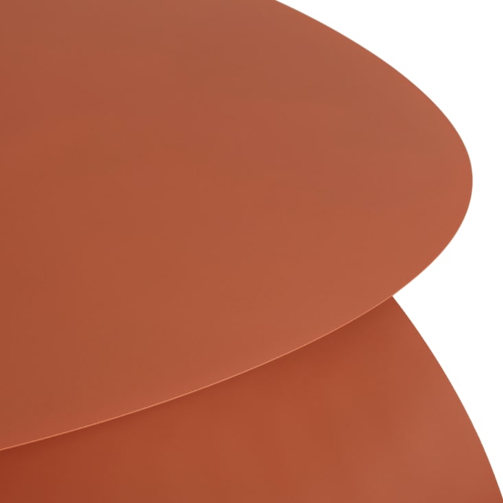 Maisons du Monde Lumpa - Set de 2 mesas de jardín apilables de acero color terracota Precio de fábrica