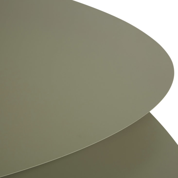 Maisons du Monde Lumpa - Set de 2 mesas apilables de acero verde caqui Promoción por tiempo limitado