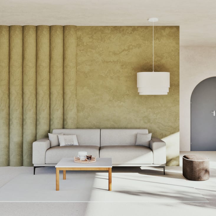 Maisons du Monde Ternino - Mesa baja de exterior de compuesto efecto mármol blanco y madera de acacia Oferta especial de fábrica