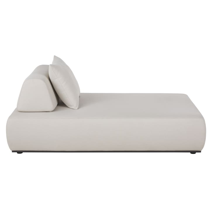 Maisons du Monde Lazaro - Chaise longue de exterior de fibra de poliolefina gris perlado