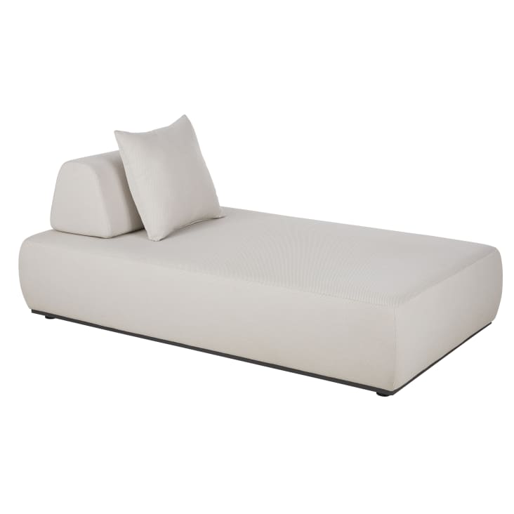 Maisons du Monde Lazaro - Chaise longue de exterior de fibra de poliolefina gris perlado Grandes descuentos