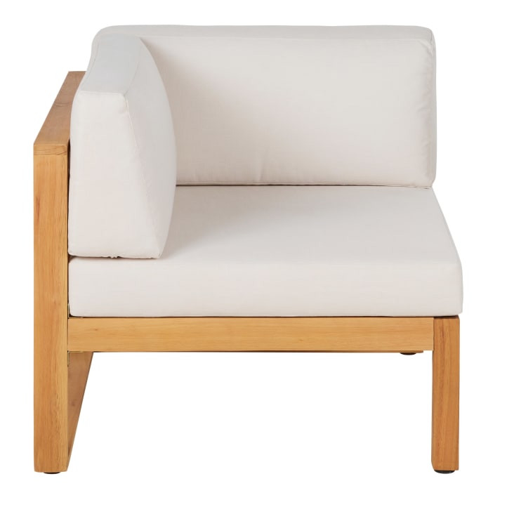 Maisons du Monde Livio - Módulo esquinero para sofá de exterior modulable de madera de eucalipto y poliéster reciclado color crudo Tienda de fábrica