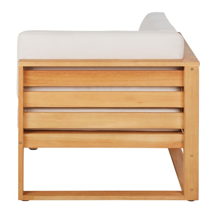 Maisons du Monde Livio - Módulo esquinero para sofá de exterior modulable de madera de eucalipto y poliéster reciclado color crudo Tienda de fábrica