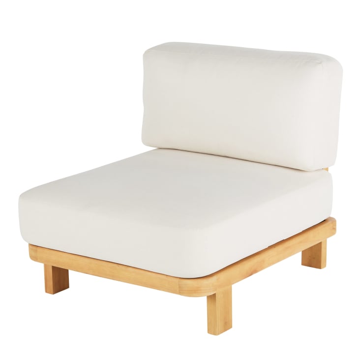 Maisons du Monde Nalya Business - Módulos para sofá profesionales de exterior de madera de eucalipto y poliéster reciclado color crudo (x2) Limitado a 3 días