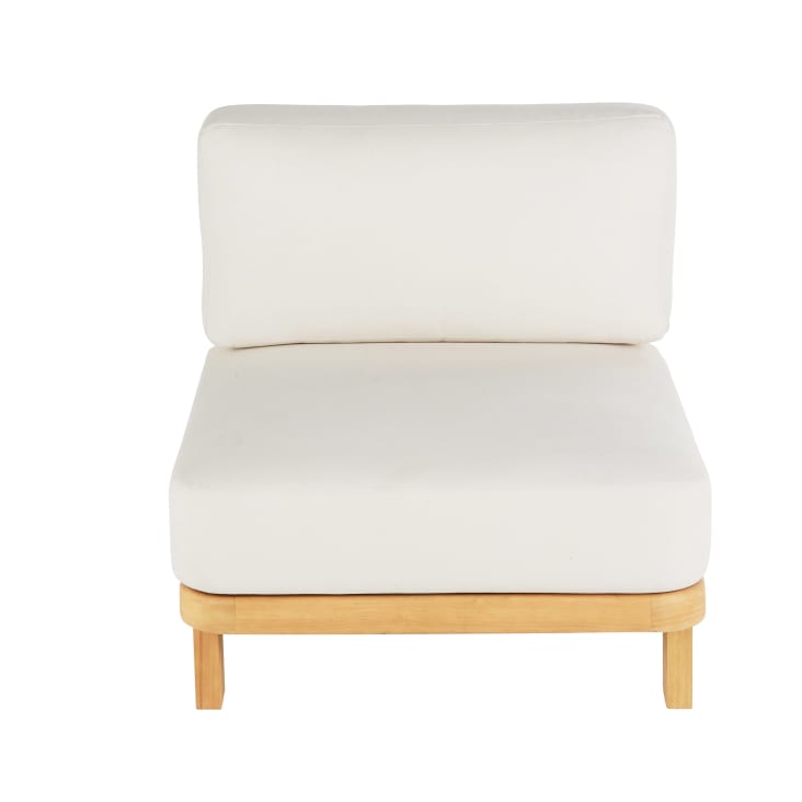 Maisons du Monde Nalya Business - Módulos para sofá profesionales de exterior de madera de eucalipto y poliéster reciclado color crudo (x2) Limitado a 3 días