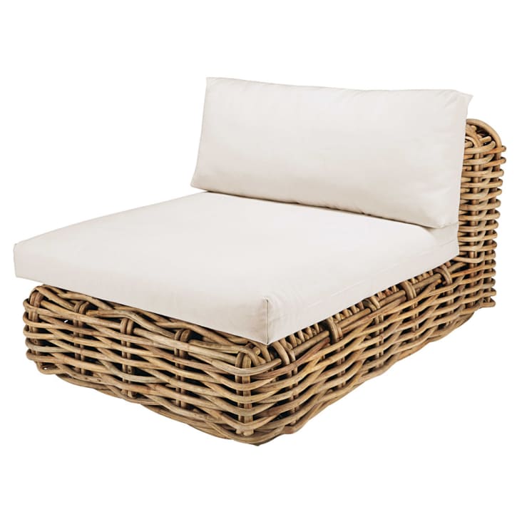 Maisons du Monde St Tropez - Módulo de jardín de mimbre y cojines crudo Precios de Black Friday