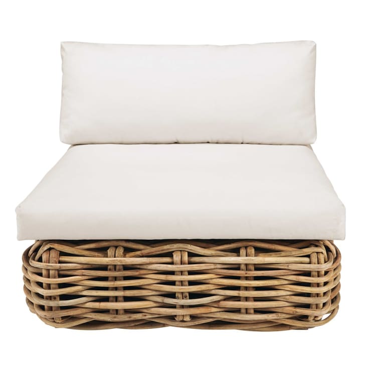 Maisons du Monde St Tropez - Módulo de jardín de mimbre y cojines crudo Precios de Black Friday