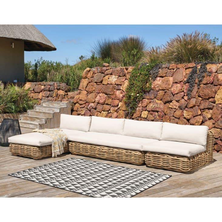 Maisons du Monde St Tropez - Módulo de jardín de mimbre y cojines crudo Precios de Black Friday