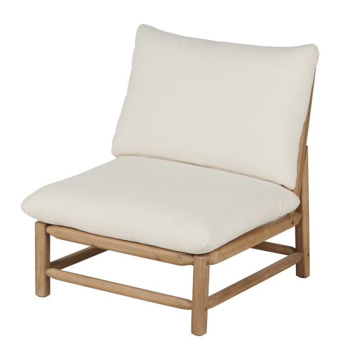 Maisons du Monde Negara - Módulo para sofá de exterior de acacia y poliéster reciclado color crudo Oferta exclusiva
